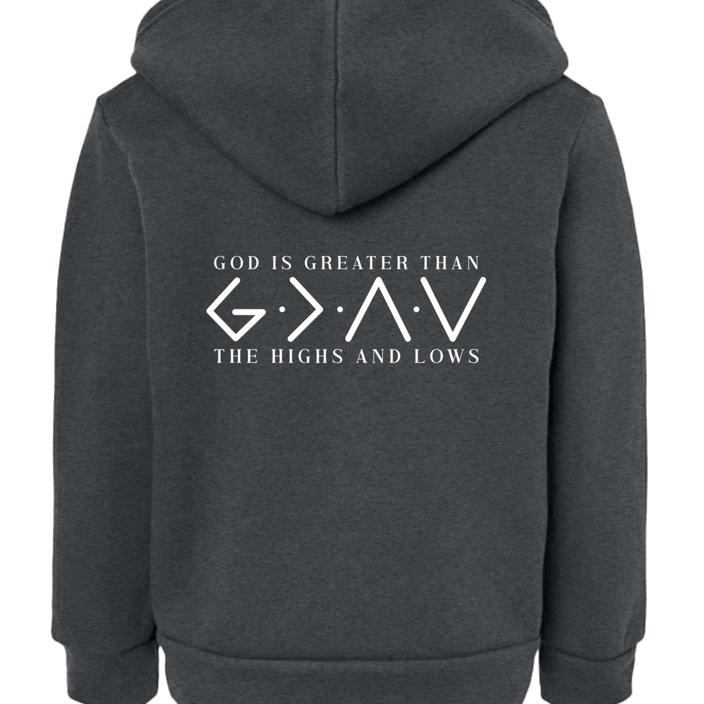 He Is Greater Toddler Christian Full - Zip Hooded Sweatshirt - ClaimedbyGodDesigns