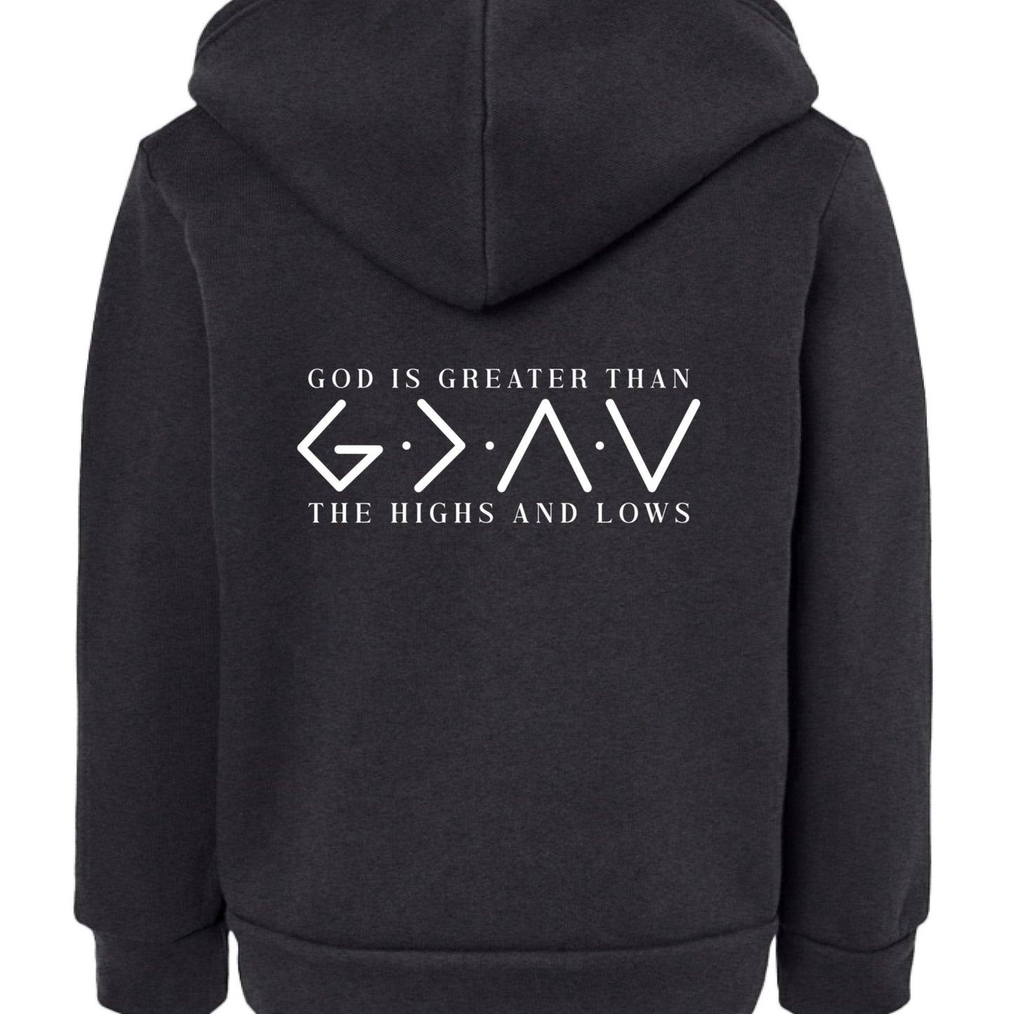 He Is Greater Toddler Christian Full - Zip Hooded Sweatshirt - ClaimedbyGodDesigns