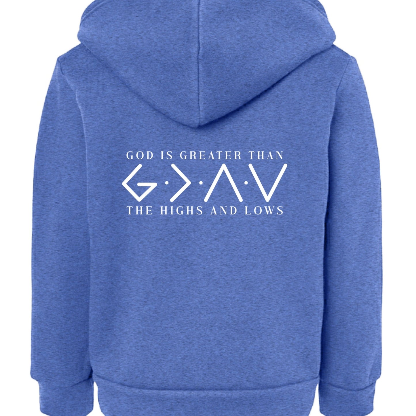 He Is Greater Toddler Christian Full - Zip Hooded Sweatshirt - ClaimedbyGodDesigns