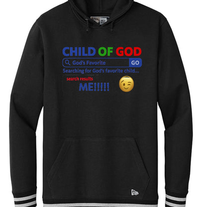 His Child Funny Hoodie – Unisex Christian Hooded Sweatshirt with “His Favorite” Search Bar Graphic - ClaimedbyGodDesigns