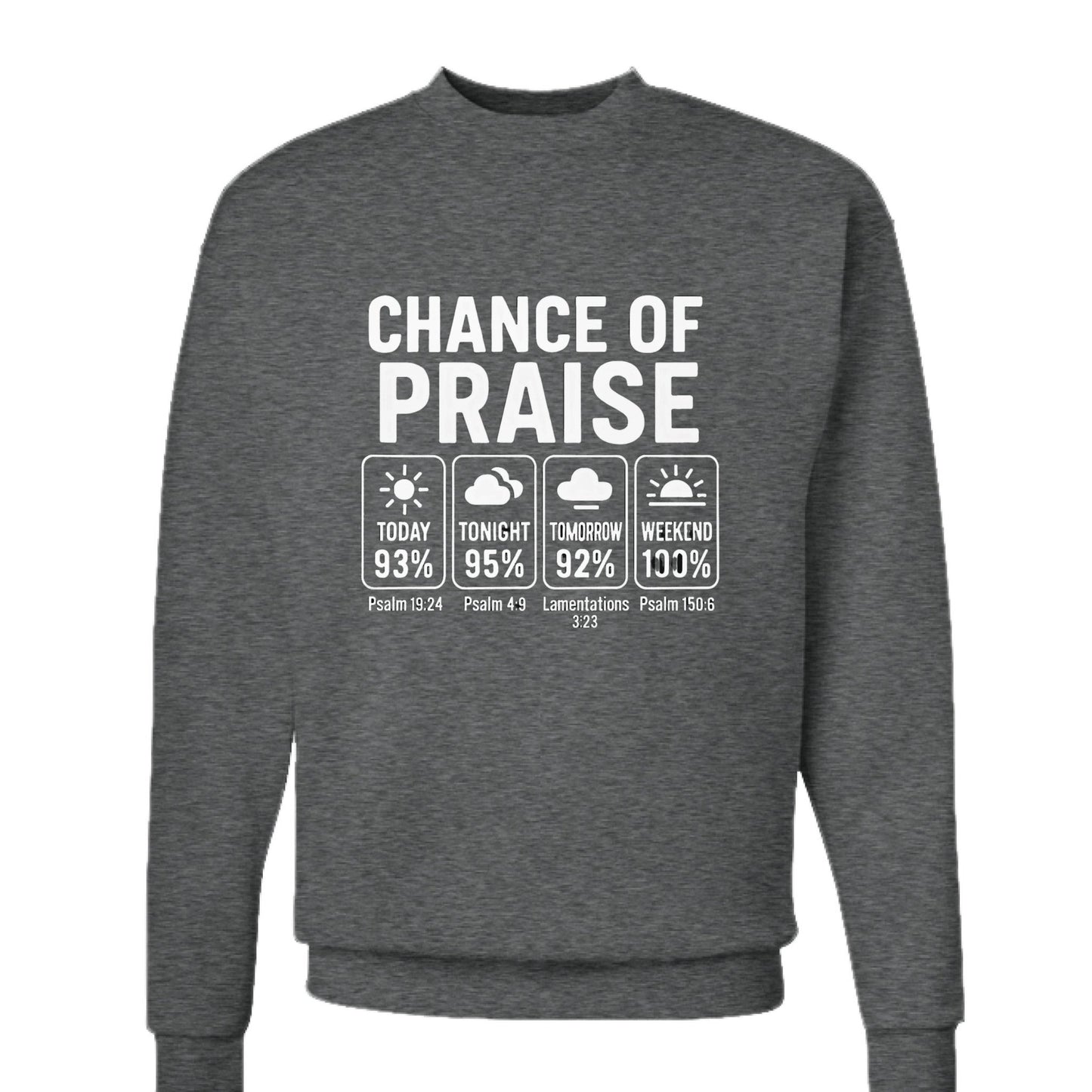 Chance Of Praise Forecast Unisex Christian Pullover Sweatshirt - ClaimedbyGodDesigns