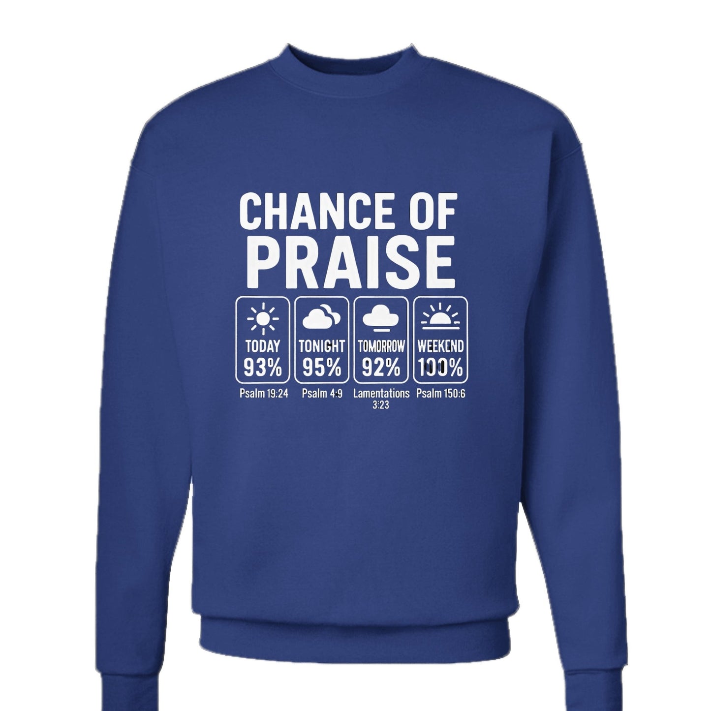 Chance Of Praise Forecast Unisex Christian Pullover Sweatshirt - ClaimedbyGodDesigns