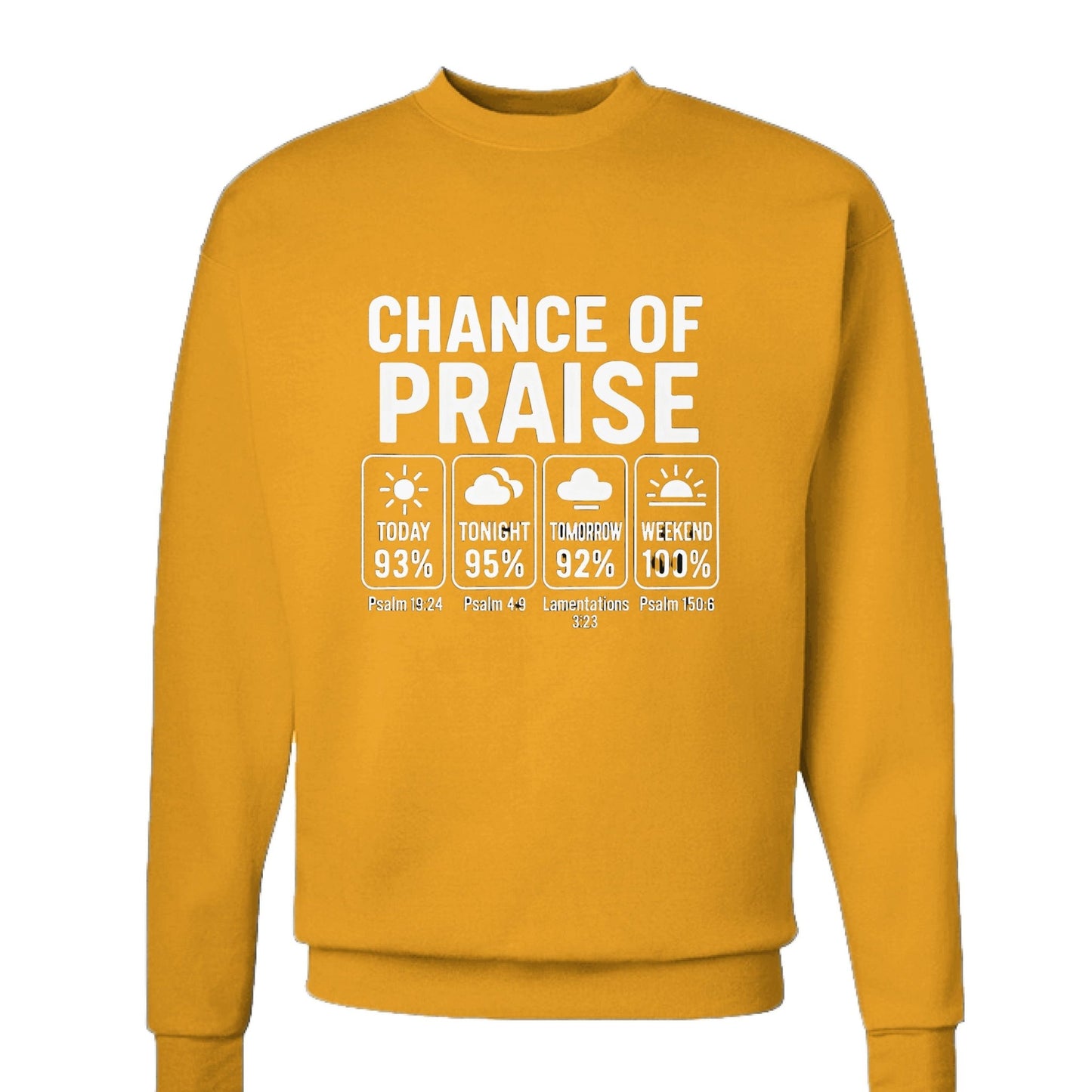 Chance Of Praise Forecast Unisex Christian Pullover Sweatshirt - ClaimedbyGodDesigns