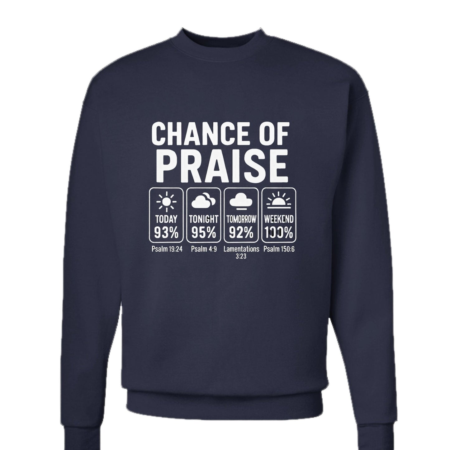 Chance Of Praise Forecast Unisex Christian Pullover Sweatshirt - ClaimedbyGodDesigns