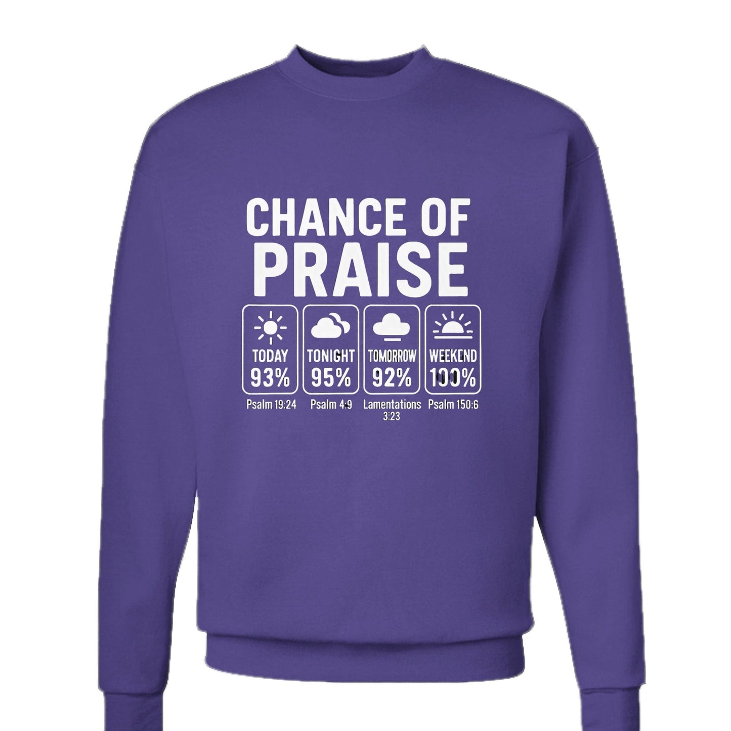 Chance Of Praise Forecast Unisex Christian Pullover Sweatshirt - ClaimedbyGodDesigns