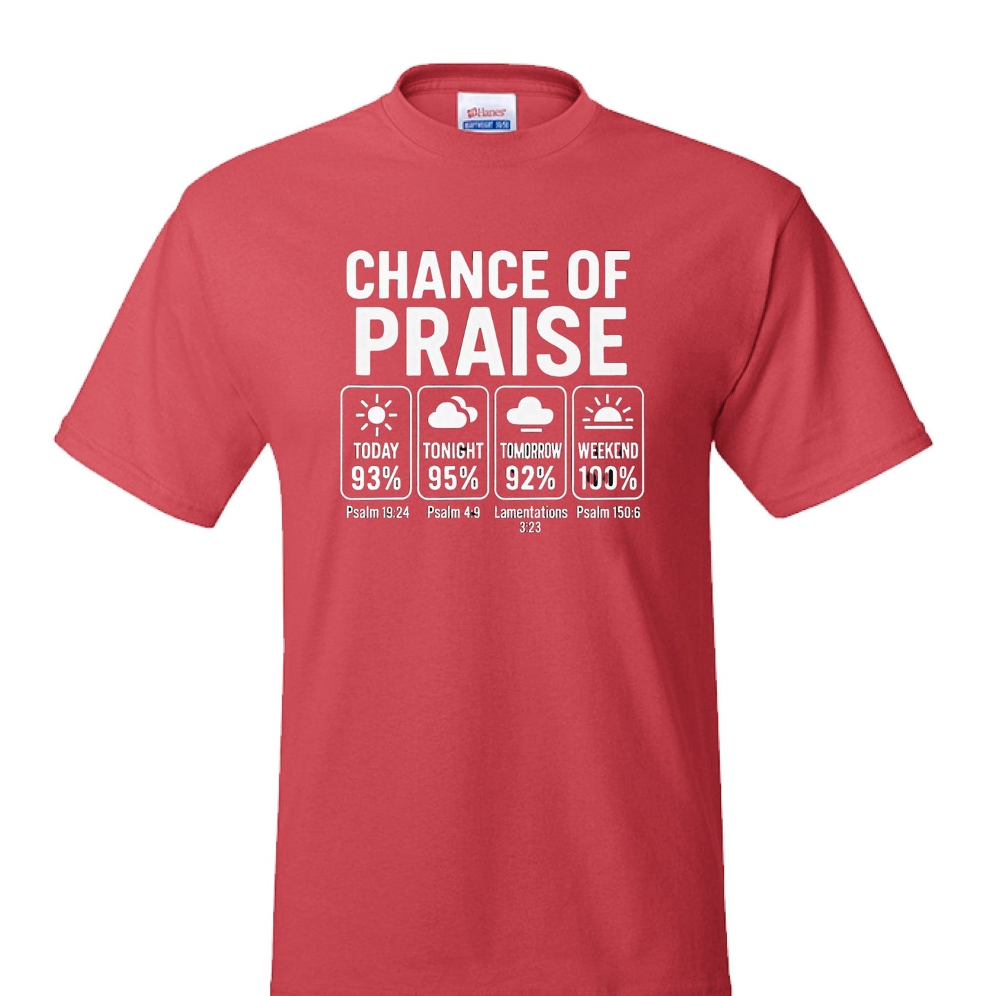Chance Of Praise Forecast Funny Unisex Christian T-shirt - ClaimedbyGodDesigns