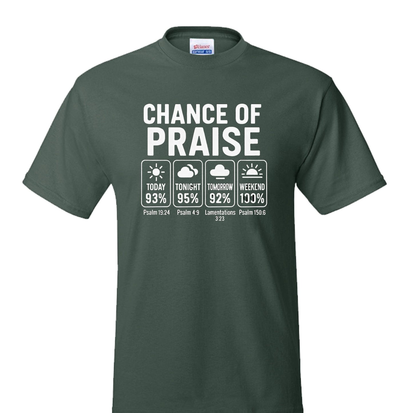 Chance Of Praise Forecast Funny Unisex Christian T-shirt - ClaimedbyGodDesigns
