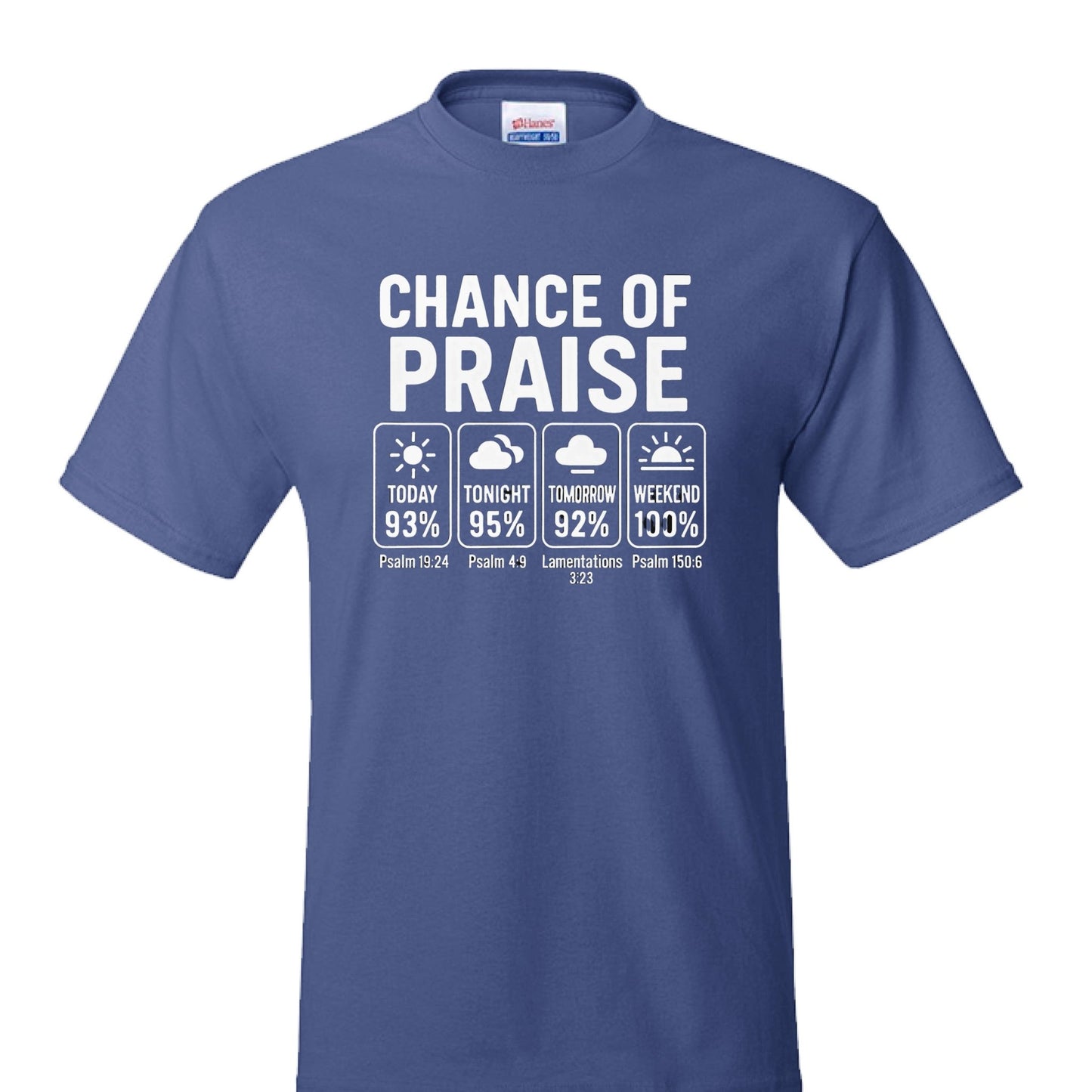 Chance Of Praise Forecast Funny Unisex Christian T-shirt - ClaimedbyGodDesigns
