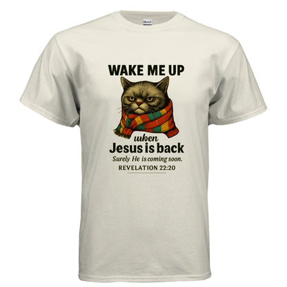 Wake Me Up When He Is Back Funny Unisex Christian T-shirt - ClaimedbyGodDesigns