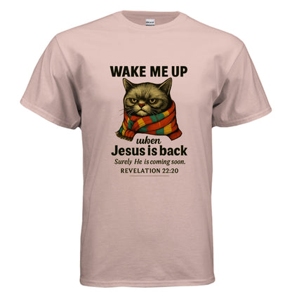 Wake Me Up When He Is Back Funny Unisex Christian T-shirt - ClaimedbyGodDesigns