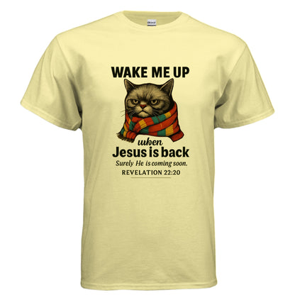 Wake Me Up When He Is Back Funny Unisex Christian T-shirt - ClaimedbyGodDesigns