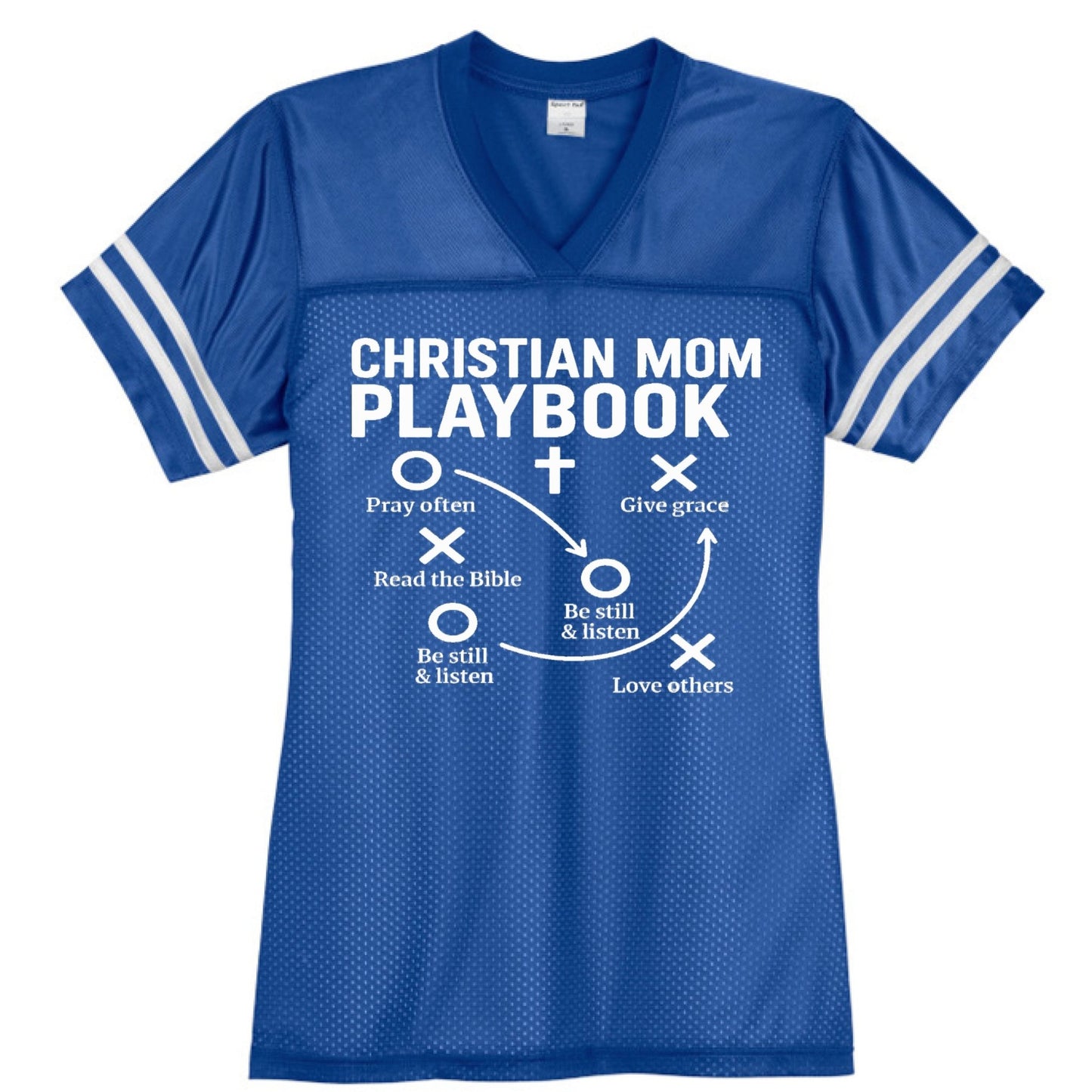Christian Mom Playbook Women's Christian Jersey - ClaimedbyGodDesigns