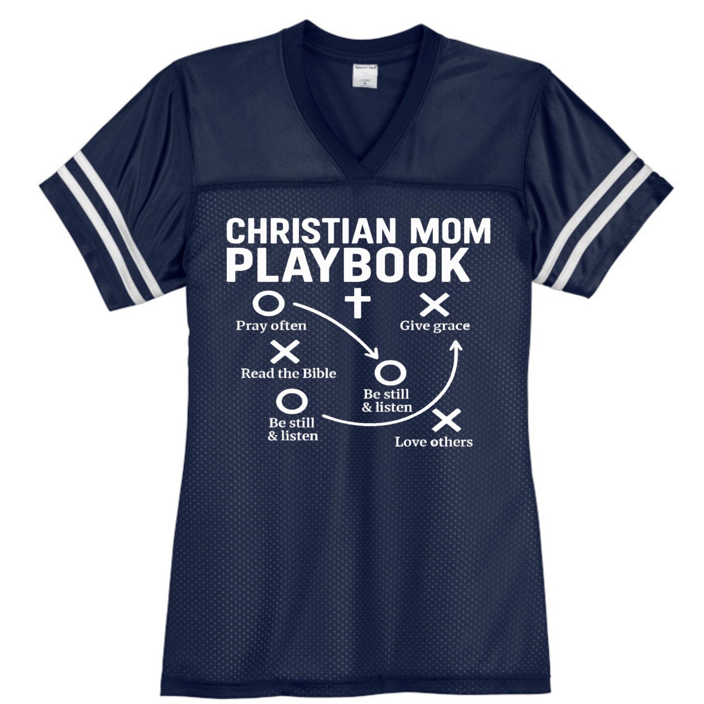 Christian Mom Playbook Women's Christian Jersey - ClaimedbyGodDesigns