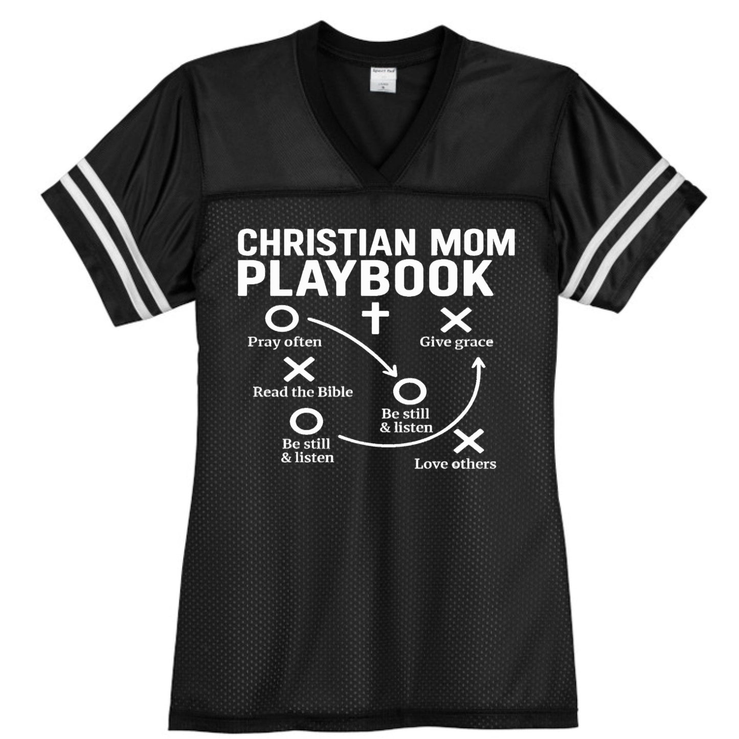 Christian Mom Playbook Women's Christian Jersey - ClaimedbyGodDesigns