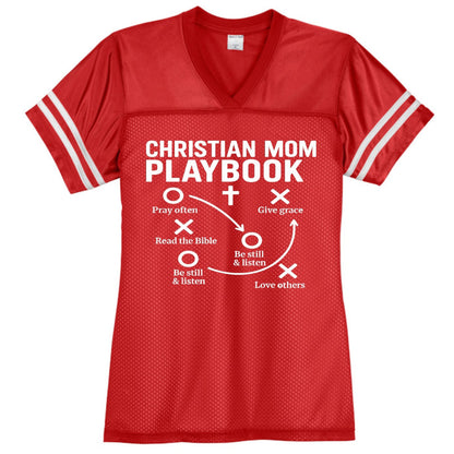 Christian Mom Playbook Women's Christian Jersey - ClaimedbyGodDesigns
