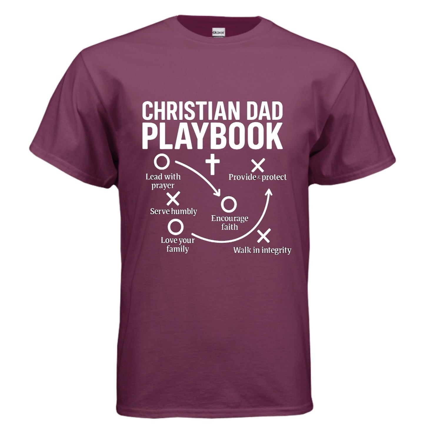 Christian Dad Playbook Funny Men's Christian T-shirt - ClaimedbyGodDesigns