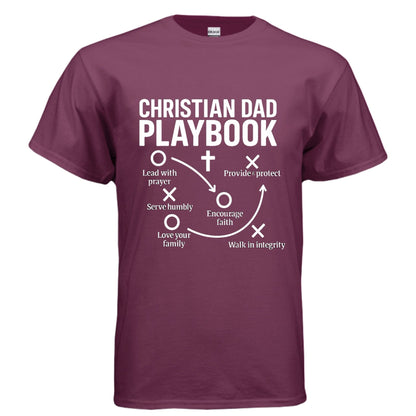 Christian Dad Playbook Funny Men's Christian T-shirt - ClaimedbyGodDesigns