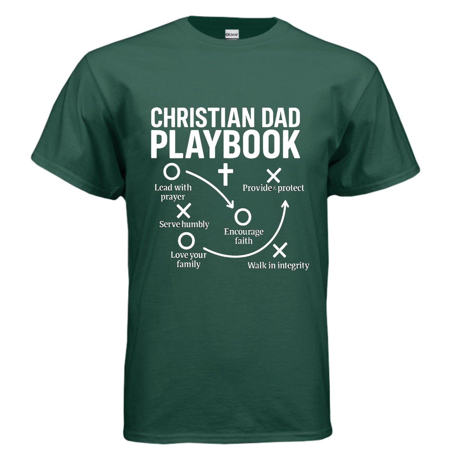 Christian Dad Playbook Funny Men's Christian T-shirt - ClaimedbyGodDesigns