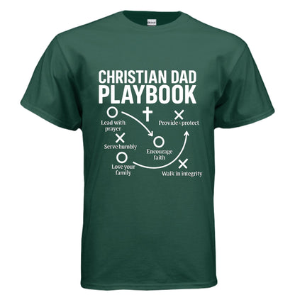 Christian Dad Playbook Funny Men's Christian T-shirt - ClaimedbyGodDesigns