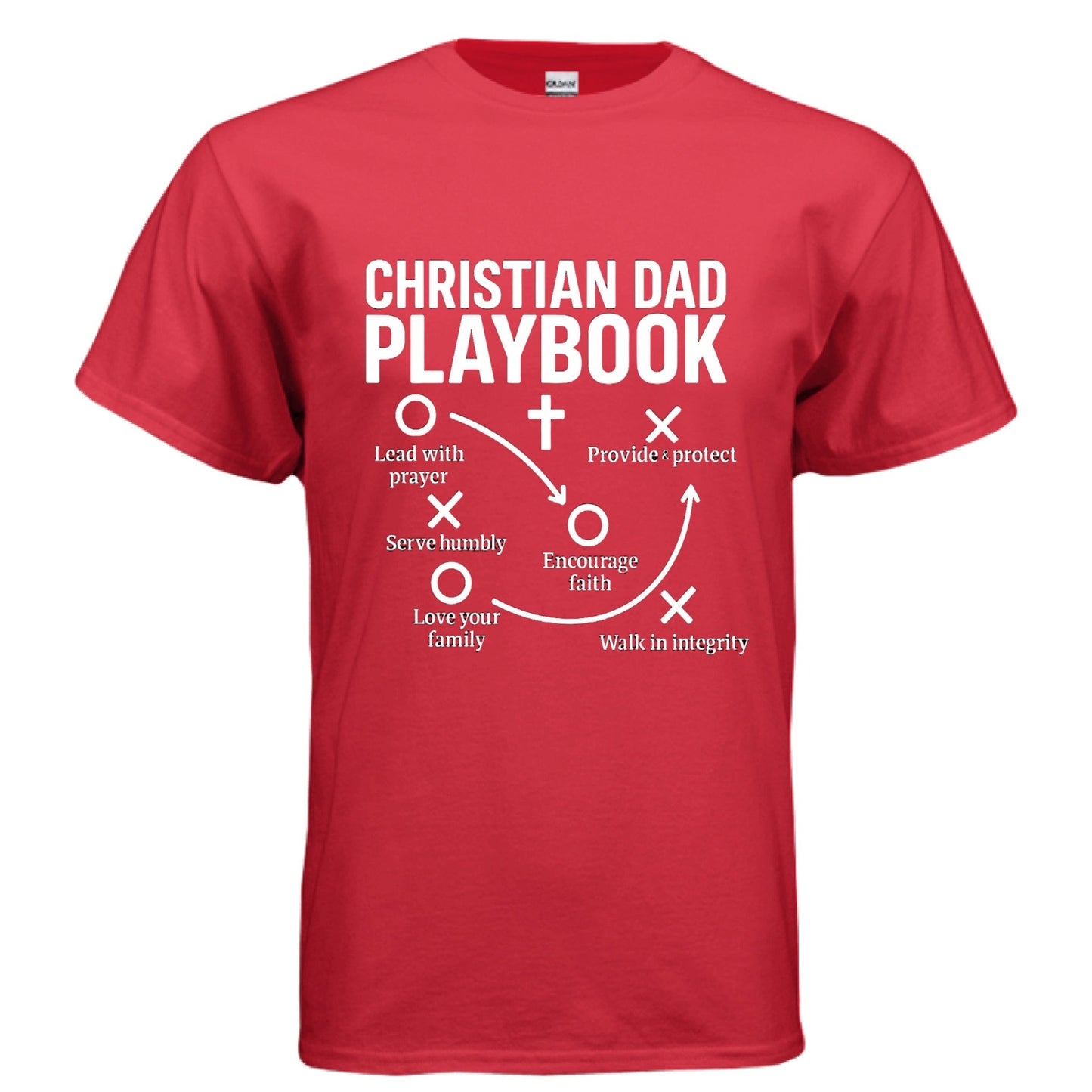 Christian Dad Playbook Funny Men's Christian T-shirt - ClaimedbyGodDesigns