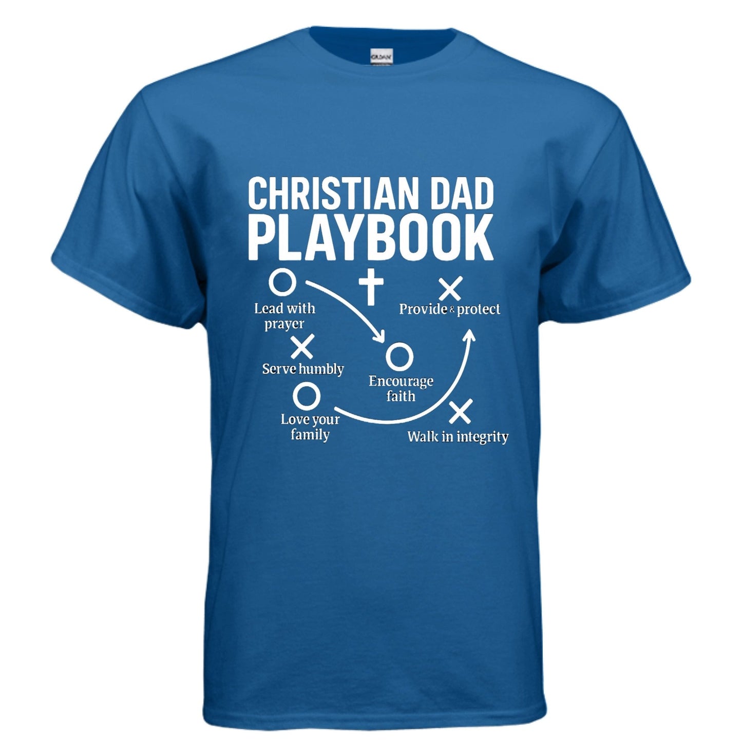 Christian Dad Playbook Funny Men's Christian T-shirt - ClaimedbyGodDesigns