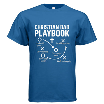 Christian Dad Playbook Funny Men's Christian T-shirt - ClaimedbyGodDesigns