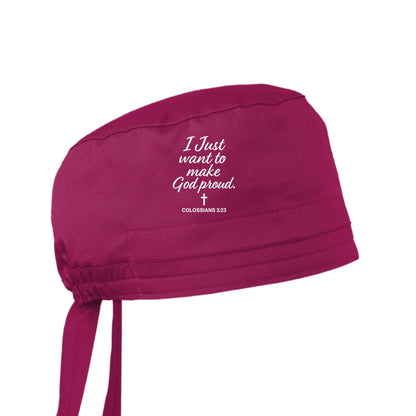 I Just Want To Make Him Unisex Christian WorkFlex Scrub Cap – Comfortable, Durable, and Adjustable Workwear - ClaimedbyGodDesigns