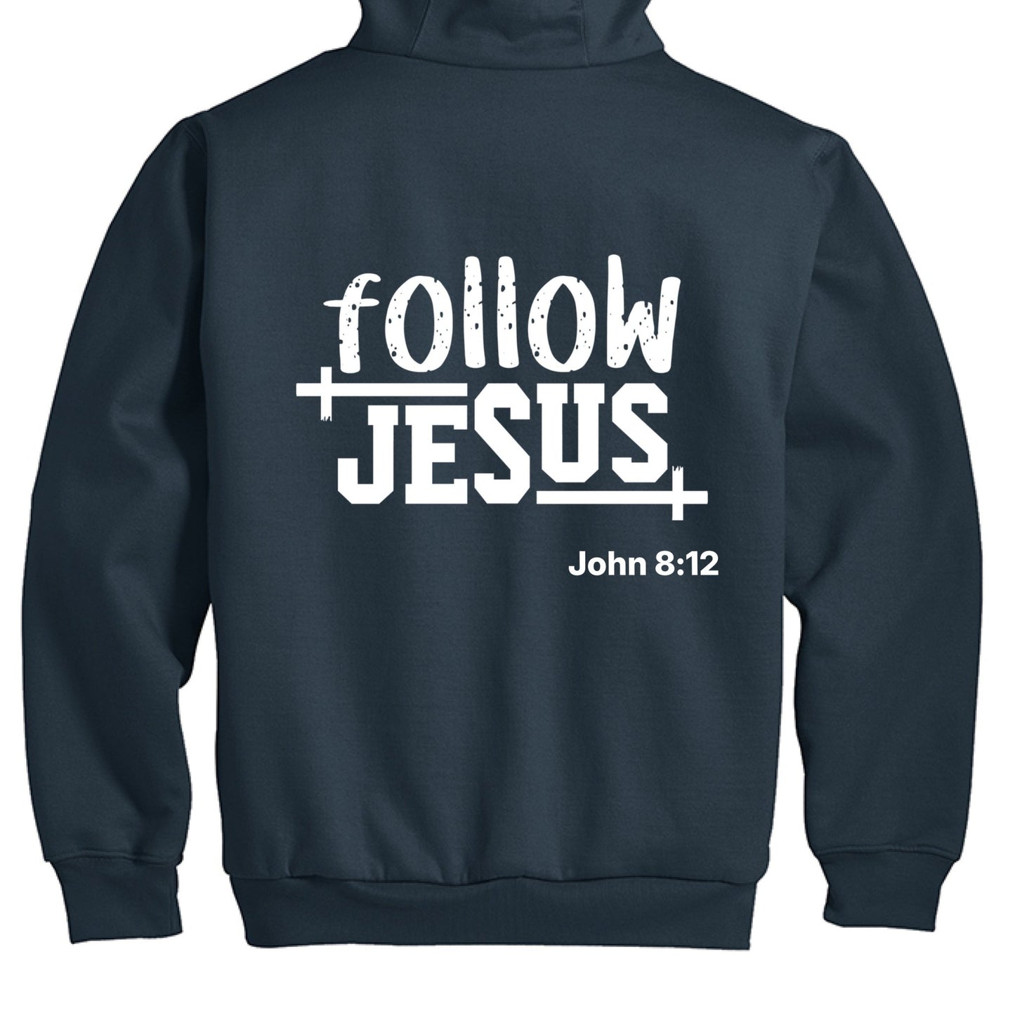 Follow Him Men's Christian Heavyweight Full - Zip Hooded Sweatshirt - ClaimedbyGodDesigns