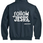 Follow Him Men's Christian Heavyweight Full - Zip Hooded Sweatshirt - ClaimedbyGodDesigns