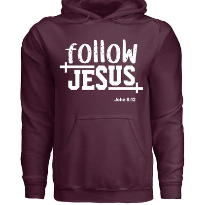 Follow Him Unisex Christian Pullover Hooded Sweatshirt - ClaimedbyGodDesigns