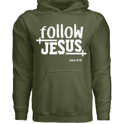 Follow Him Unisex Christian Pullover Hooded Sweatshirt - ClaimedbyGodDesigns
