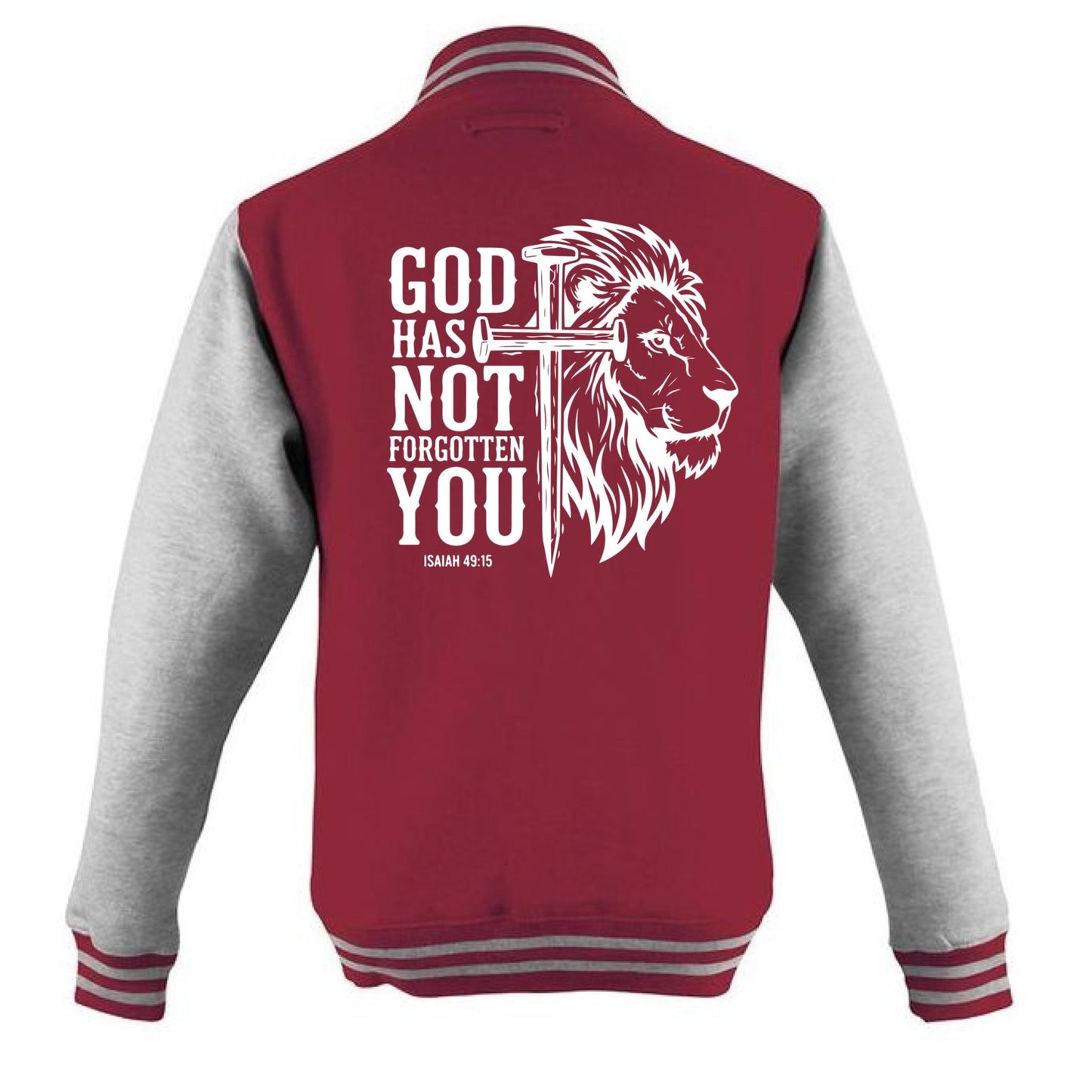 He has not Forgotten You Men's Christian Heavyweight Letterman Jacket - ClaimedbyGodDesigns