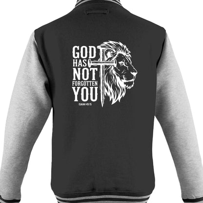 He has not Forgotten You Men's Christian Heavyweight Letterman Jacket - ClaimedbyGodDesigns