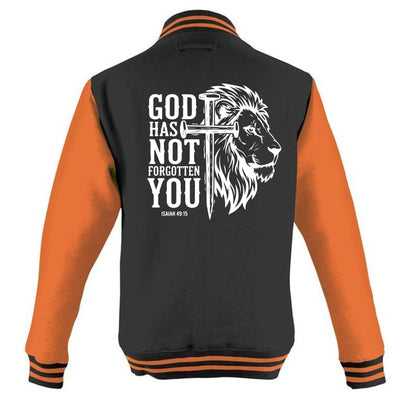 He has not Forgotten You Men's Christian Heavyweight Letterman Jacket - ClaimedbyGodDesigns