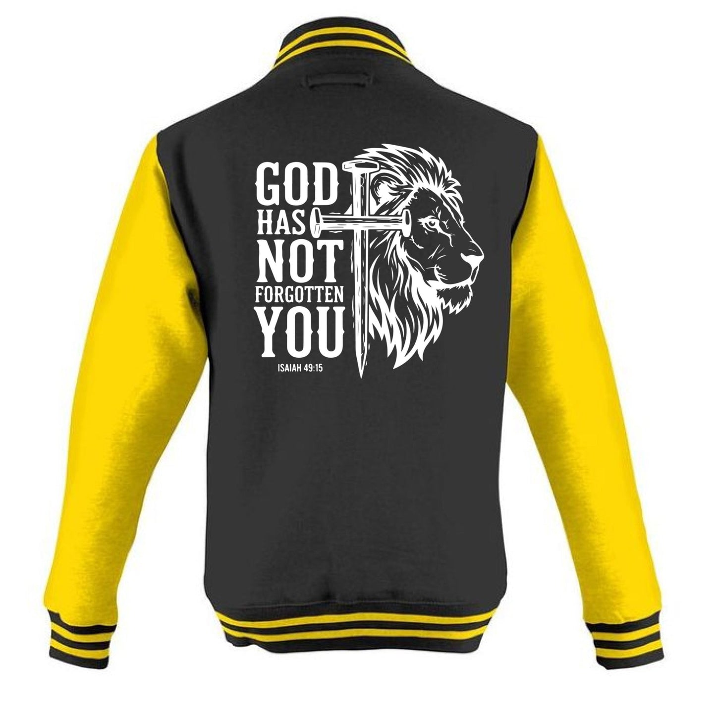 He has not Forgotten You Men's Christian Heavyweight Letterman Jacket - ClaimedbyGodDesigns