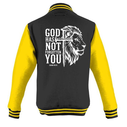 He has not Forgotten You Men's Christian Heavyweight Letterman Jacket - ClaimedbyGodDesigns