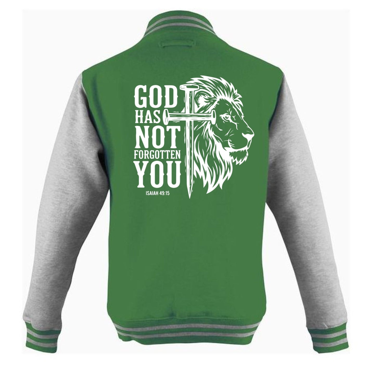 He has not Forgotten You Men's Christian Heavyweight Letterman Jacket - ClaimedbyGodDesigns