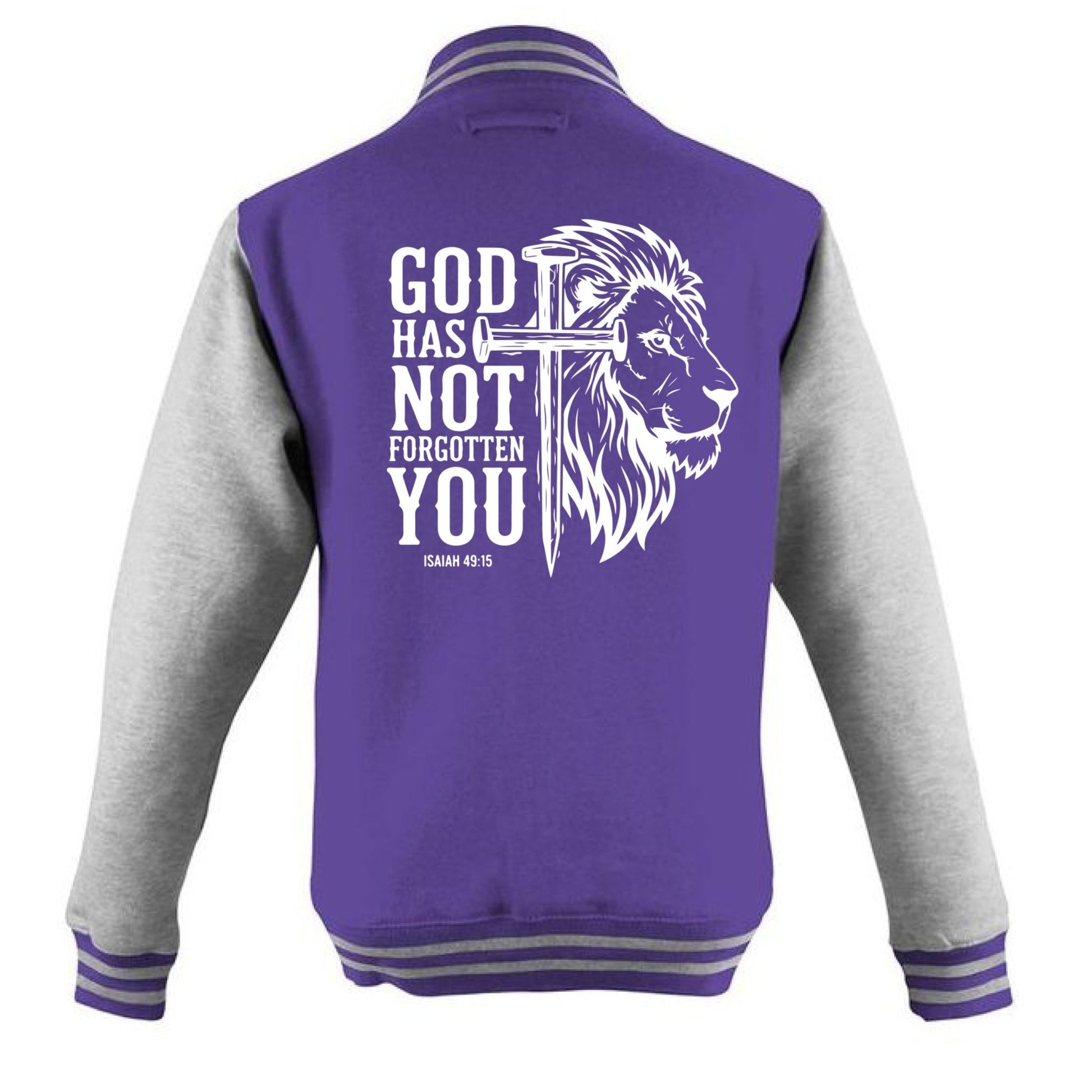 He has not Forgotten You Men's Christian Heavyweight Letterman Jacket - ClaimedbyGodDesigns