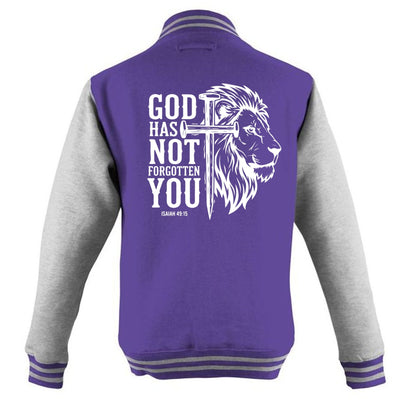 He has not Forgotten You Men's Christian Heavyweight Letterman Jacket - ClaimedbyGodDesigns