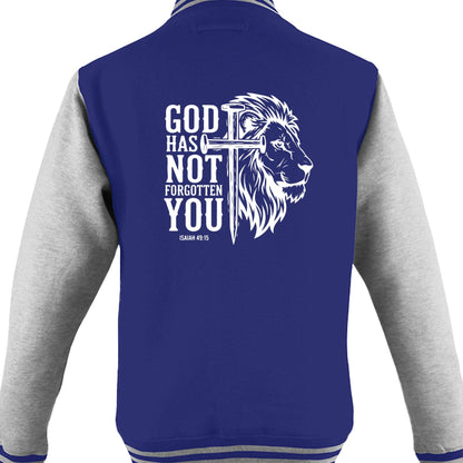 He has not Forgotten You Men's Christian Heavyweight Letterman Jacket - ClaimedbyGodDesigns