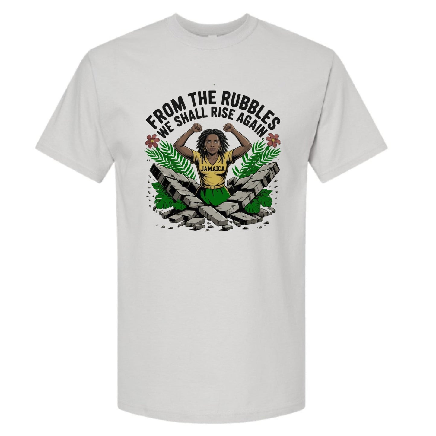 From The Rubbles We Shall Rise again Jamaica Fundraising T-shirt - ClaimedbyGodDesigns