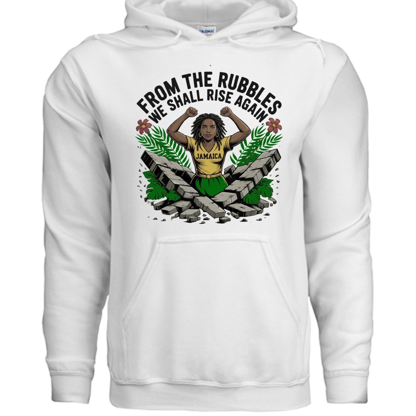 From The Rubbles We Shall Rise Again Jamaica Fundraising Hooded Sweatshirt - ClaimedbyGodDesigns