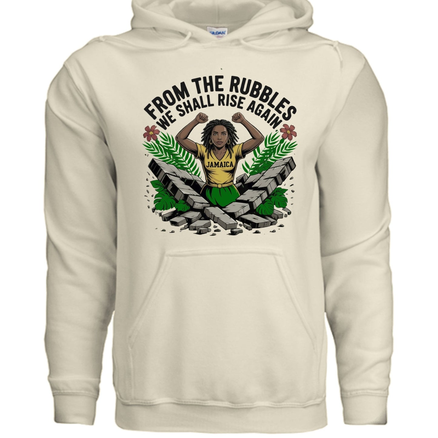 From The Rubbles We Shall Rise Again Jamaica Fundraising Hooded Sweatshirt - ClaimedbyGodDesigns