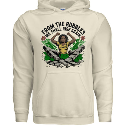 From The Rubbles We Shall Rise Again Jamaica Fundraising Hooded Sweatshirt - ClaimedbyGodDesigns