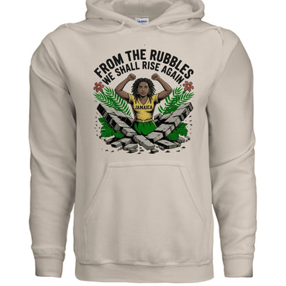 From The Rubbles We Shall Rise Again Jamaica Fundraising Hooded Sweatshirt - ClaimedbyGodDesigns