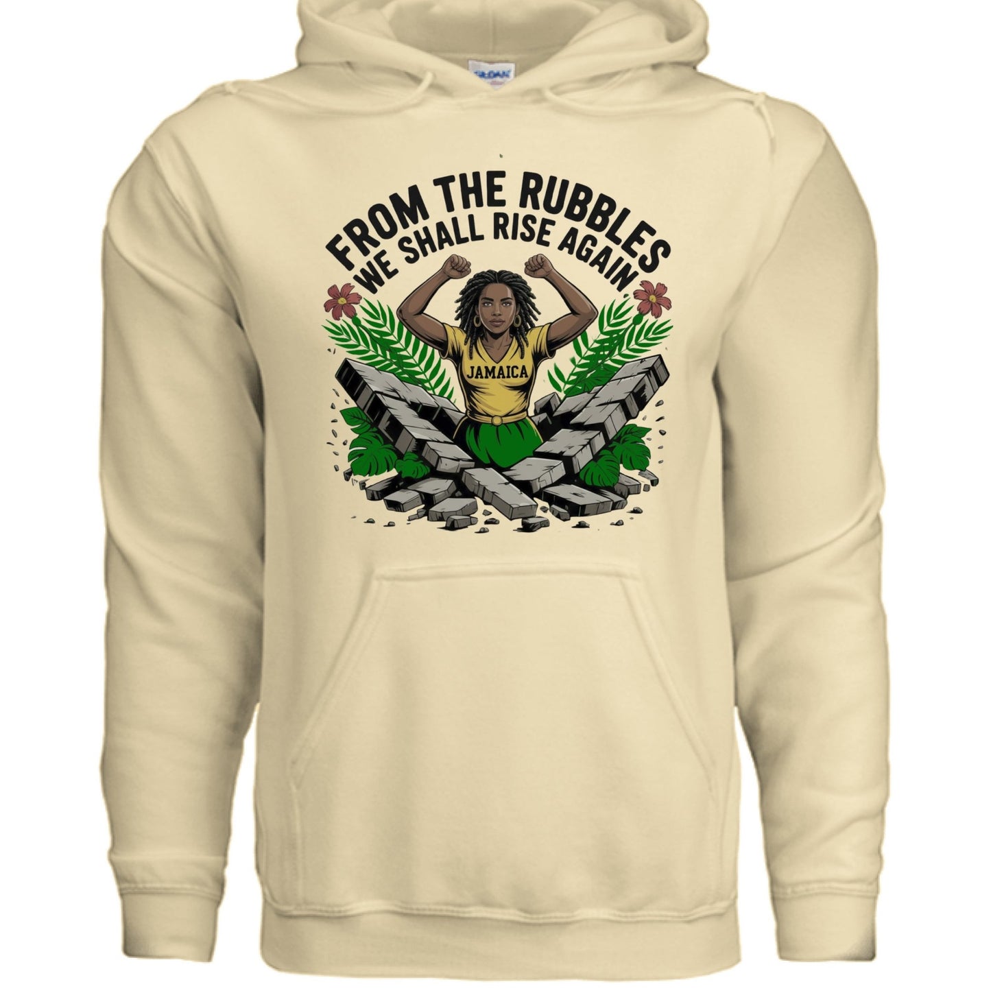 From The Rubbles We Shall Rise Again Jamaica Fundraising Hooded Sweatshirt - ClaimedbyGodDesigns