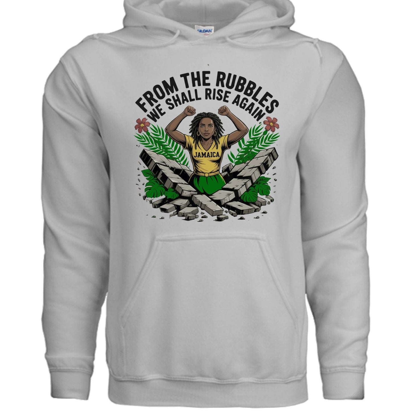 From The Rubbles We Shall Rise Again Jamaica Fundraising Hooded Sweatshirt - ClaimedbyGodDesigns
