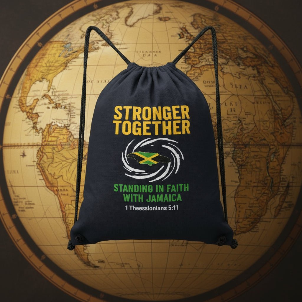 Standing In Faith Jamaican Fundraising Drawstring Bag - ClaimedbyGodDesigns