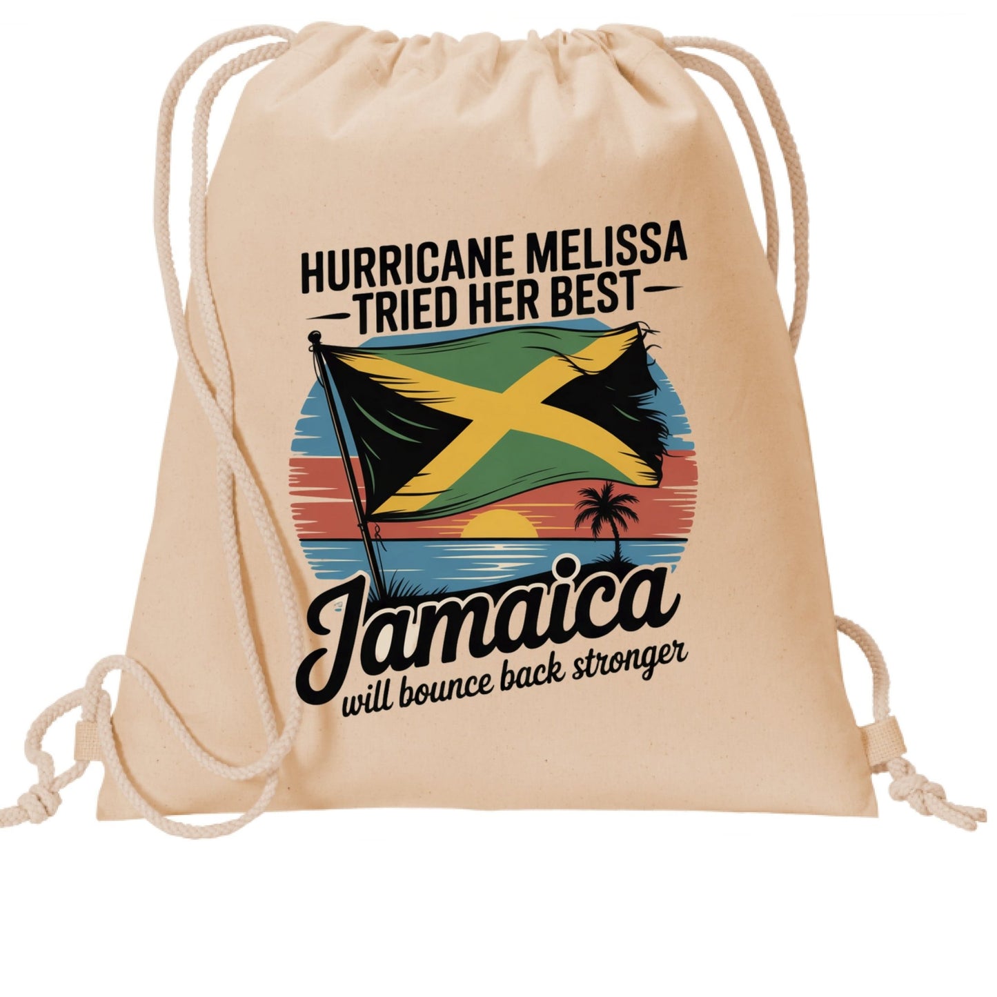 Jamaica Will Bounce Back Jamaica Fundraising Drawstring Bag - ClaimedbyGodDesigns