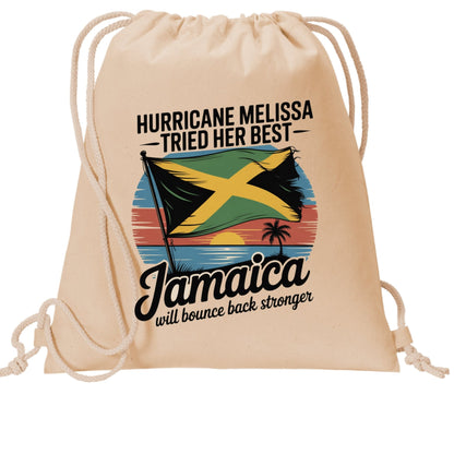 Jamaica Will Bounce Back Jamaica Fundraising Drawstring Bag - ClaimedbyGodDesigns
